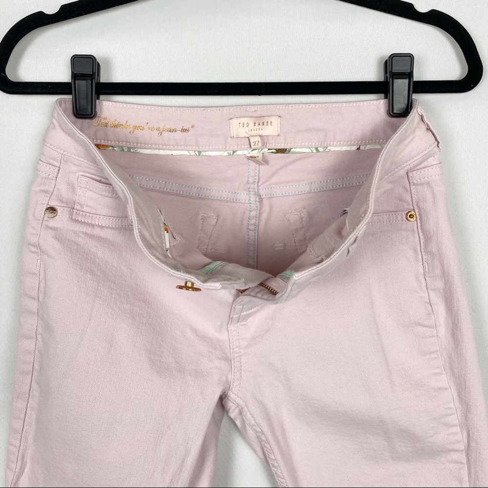 Ted Baker London Massiee Pastel Pink Eyelet Embroidered Skinny Jeans - Picture 10 of 16